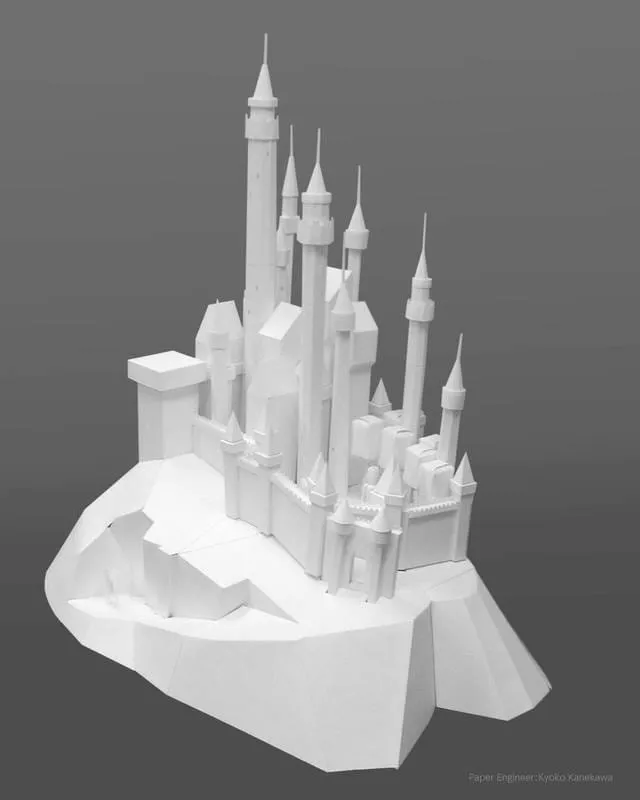 Completed Sleeping Beauty Castle papercraft