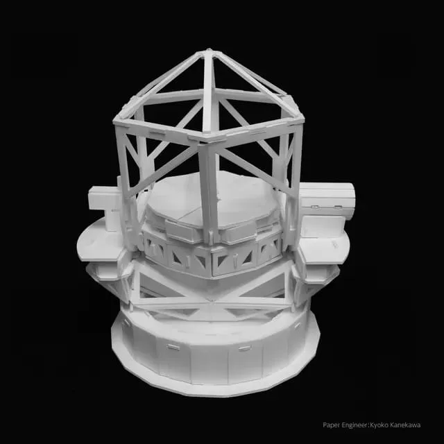 TMT望遠鏡1/250モデルのホワイトモデル全体